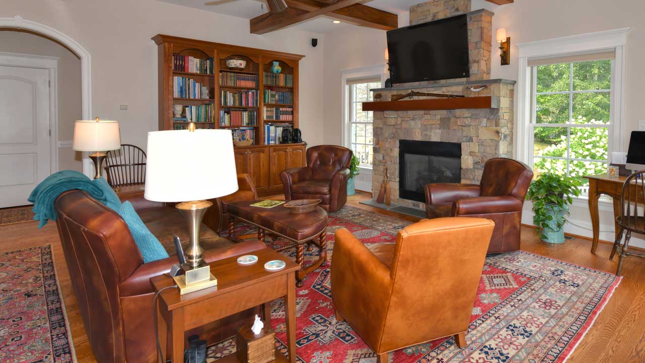 121 Lexington Ct with large stone fireplace